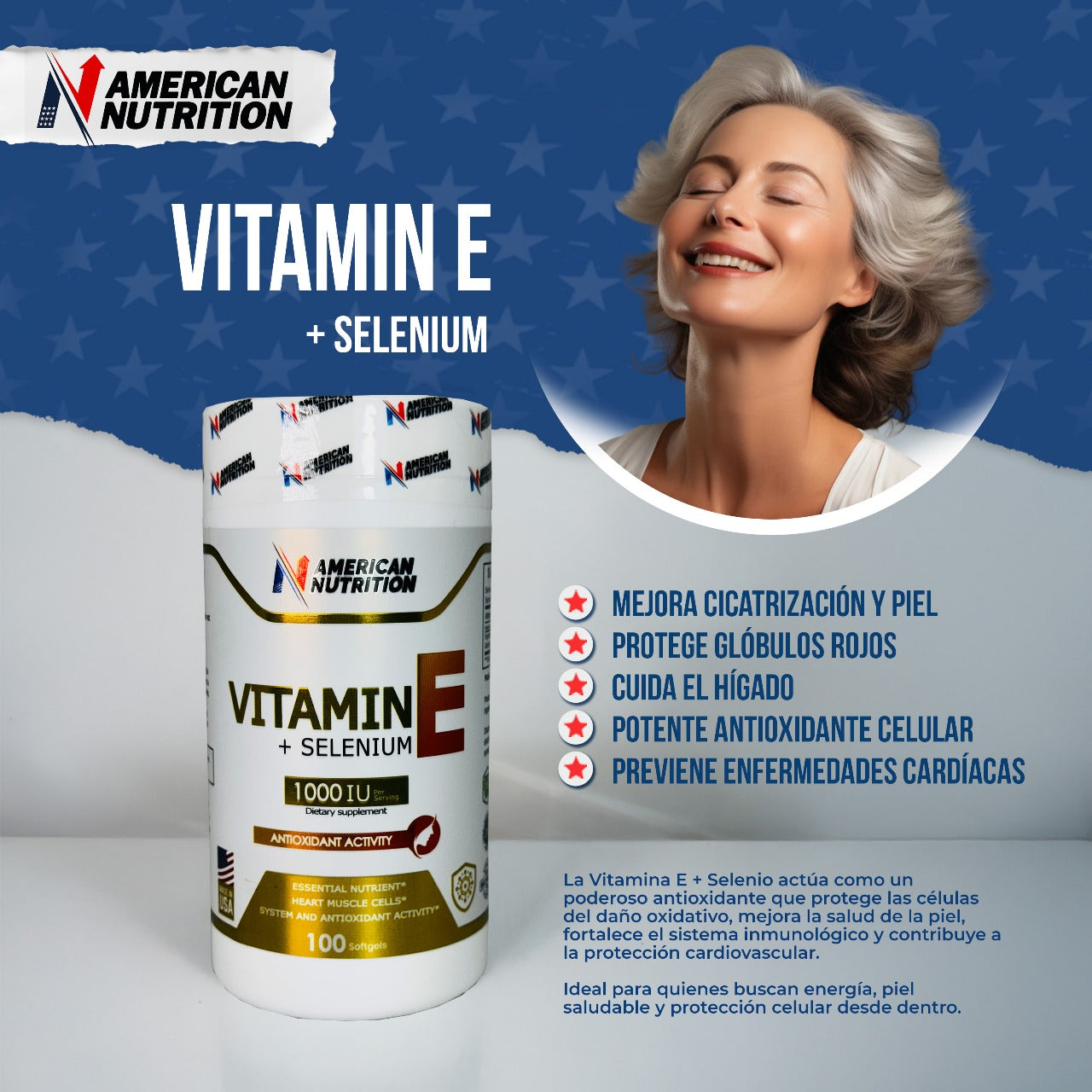 VITAMIN E + Selenio – Antioxidante Total para Células y Piel