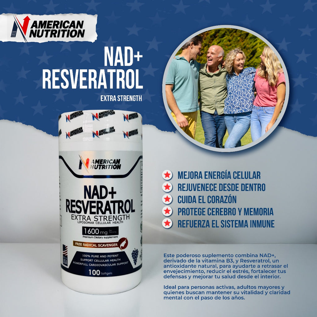 NAD+ RESVERATROL – Energía Celular y Longevidad Activa